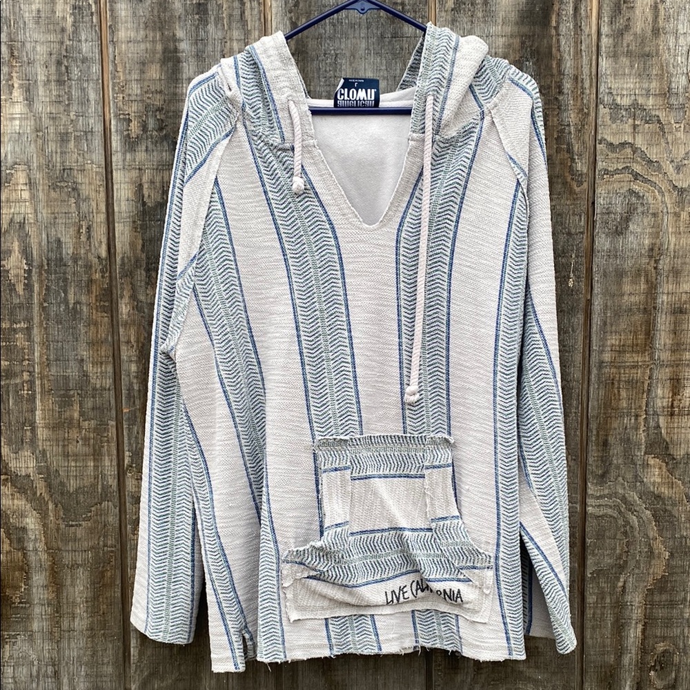 American Crown Blue Stripe Hoodie Size L
